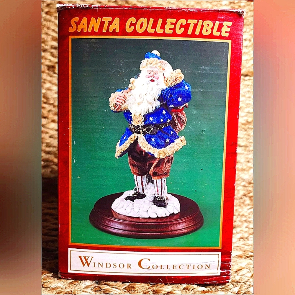 Windsor Collection Patriotic Old World Santa Collectible 8” Christmas Figure.